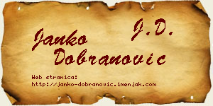 Janko Dobranović vizit kartica